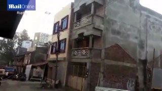 Sudden collapse of three-storey building caught on camera