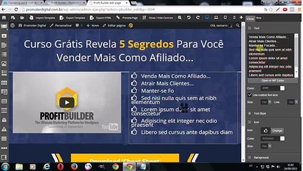 Como Criar Página de Captura Com Profit Builder