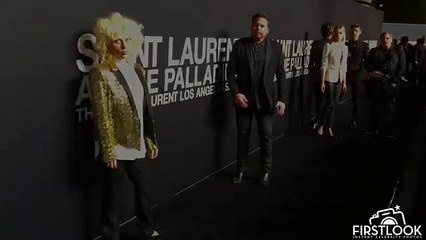 Lady Gaga on the black carpet at Saint Laurent at the Palladium