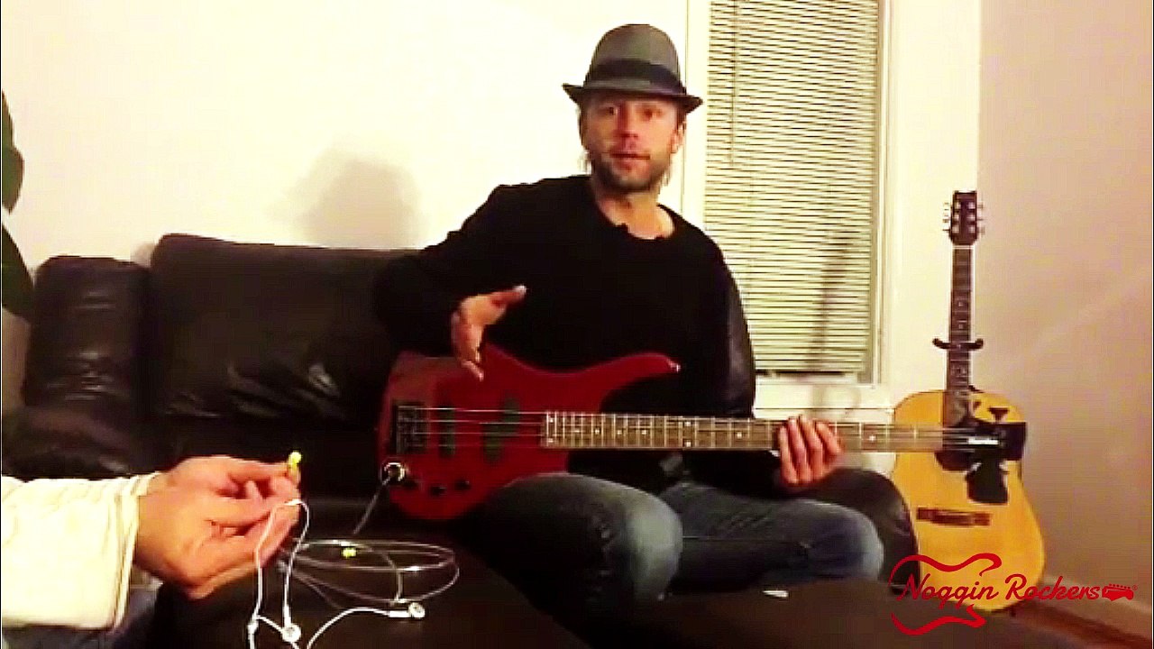 Noggin Rockers Pocket Guitar & Drum Pad Amplifiers-Bass Guitar Sound Demo -