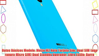 Meizu M2 Note 4G de 5.5 pulgadas con procesador MTK6753 64Bit Octa Core 1.3GHz. 2GB RAM y 16GB