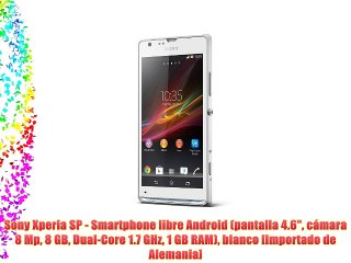 Sony Xperia SP - Smartphone libre Android (pantalla 4.6 cámara 8 Mp 8 GB Dual-Core 1.7 GHz