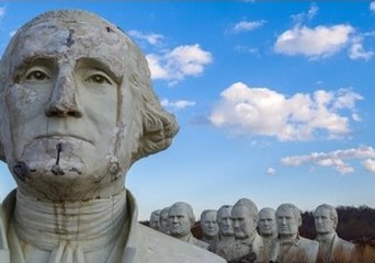 Aerial Video of 43 Giant Presidential Statues Crumbling on Virginia Farm
