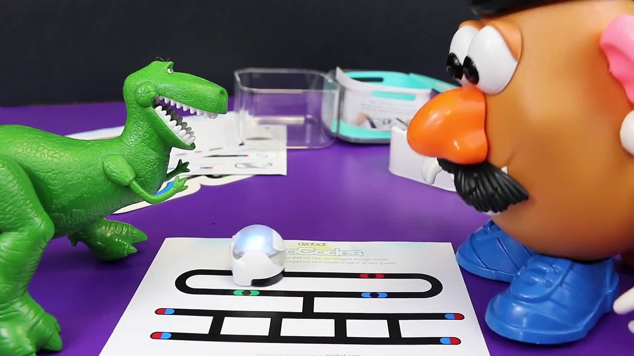 Ozobot with Disney Frozen Elsa and Toy Story Rex Dinosaur and Mr Potato Head on iPad Review