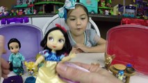 CUTEST DISNEY JASMINE & SNOW WHITE MINI-DOLLS Collection Toy Opening Kinder Surprise Egg Kids Toys