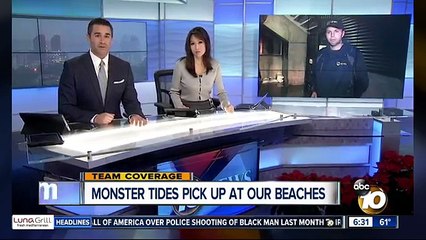 VIDEO: Monster tides flood La Jolla boardwalk
