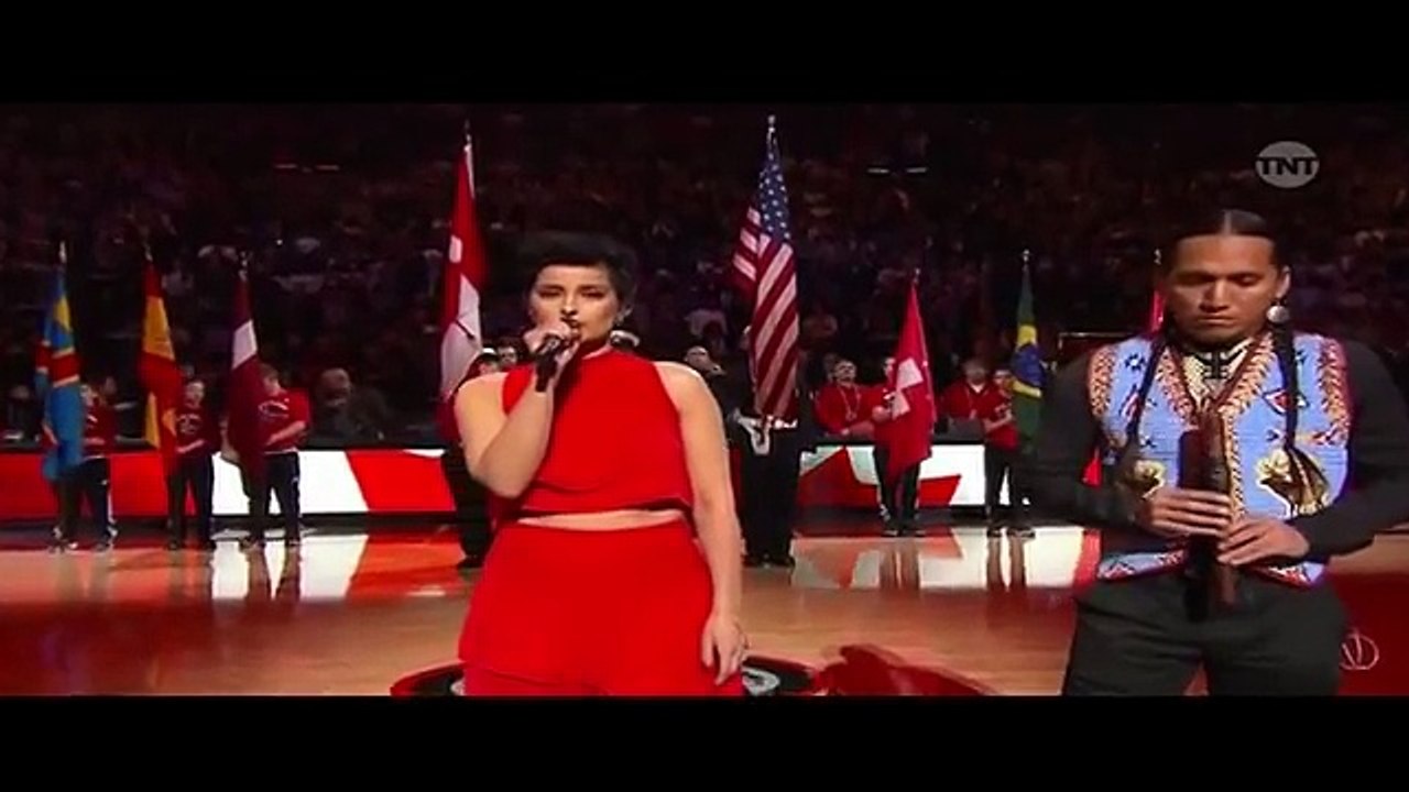 NBA All-Star Game Toronto (2016) Nelly Furtado Sings 'O Canada' [HD] via TNT