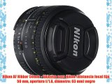 Nikon AF Nikkor 50mm - Objetivo para Nikon (distancia focal fija 50 mm apertura f/1.8 diámetro: