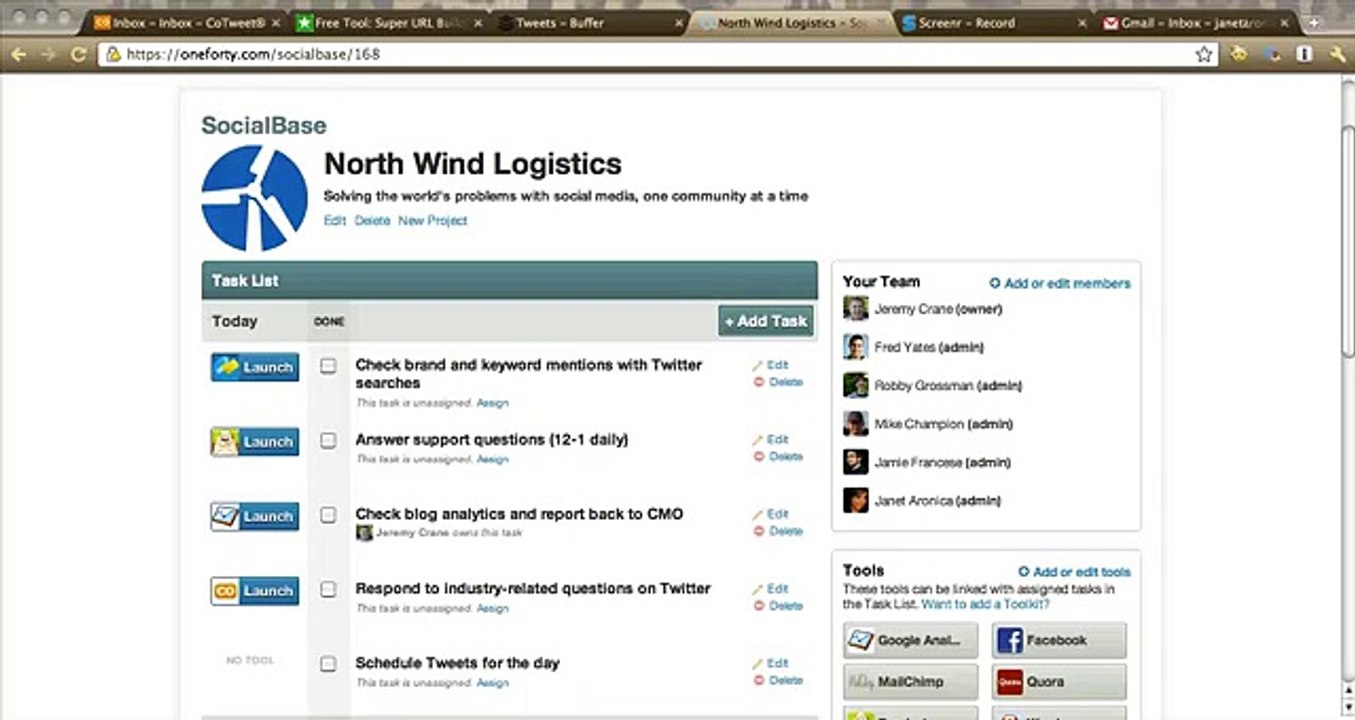 Dated Tasks in SocialBase