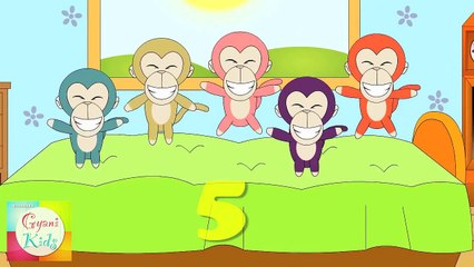 Five Little Monkeys Jumping On The Bed Nursery Rhyme  Kids Animation Rhymes Song