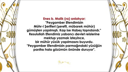 Peygamber Efendimizin yüzüğü ve mührü