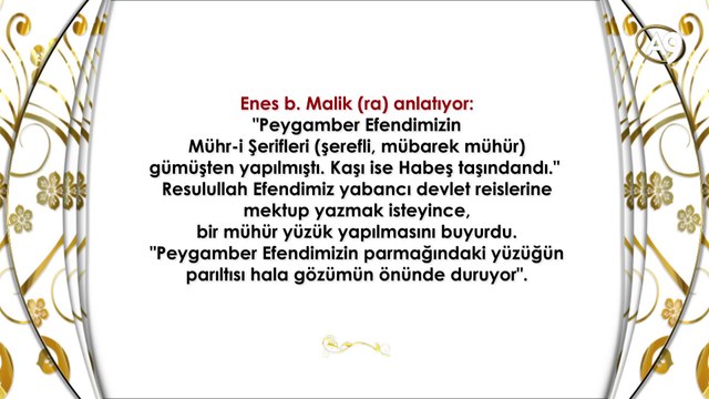 Peygamber Efendimizin yüzüğü ve mührü