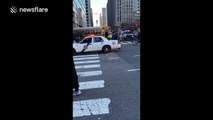 Schoolbus crashes into Philadelphia bank