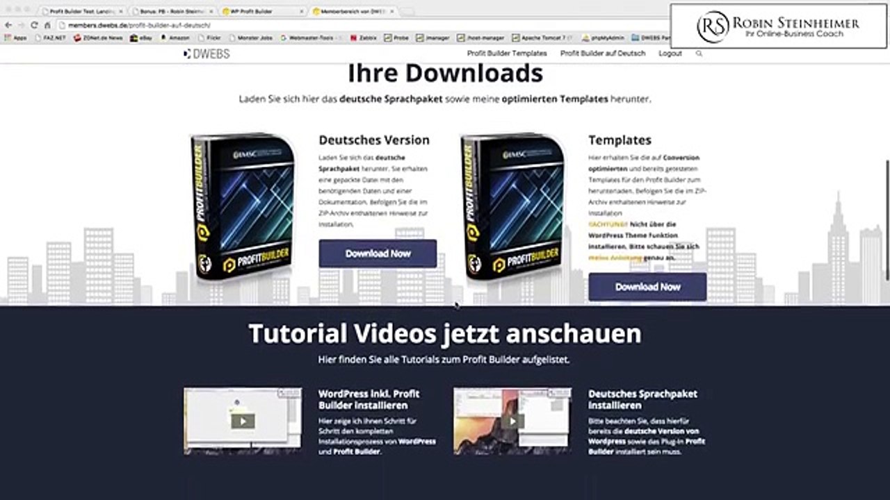 Profit Builder auf Deutsch: Landingpage erstellen - Mein Bonus