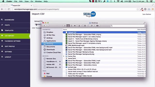 Social Post Manager Upsell 1 bouns page csv video