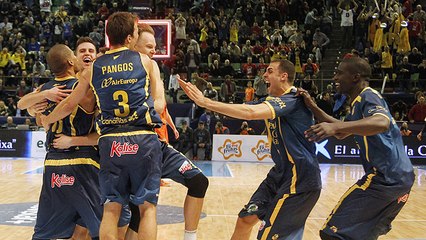 Los jugadores del Herbalife Gran Canaria celebran el pase a semifinales