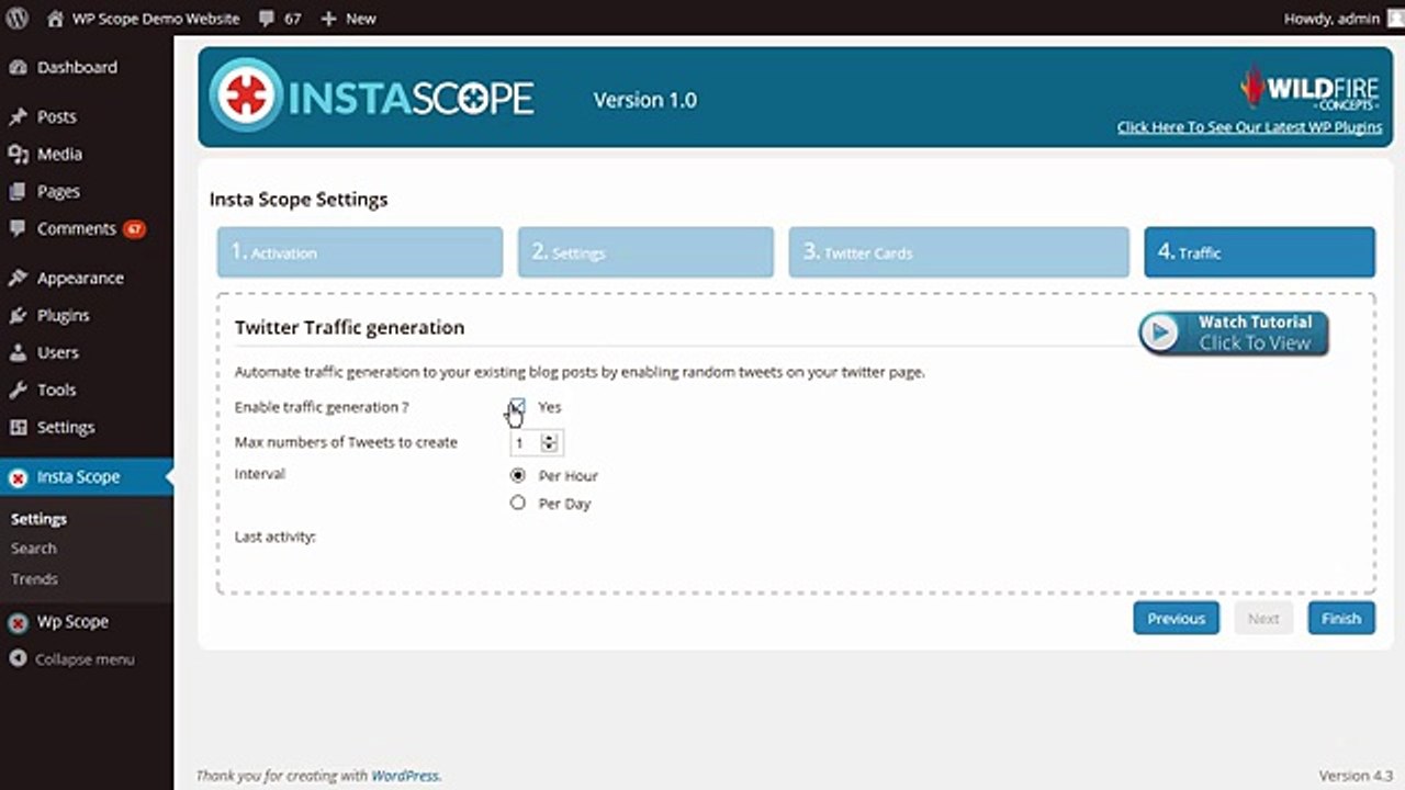 InstaScope - Traffic Settings