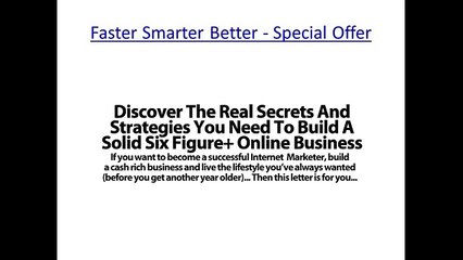 Faster Smarter Better   Special Offer