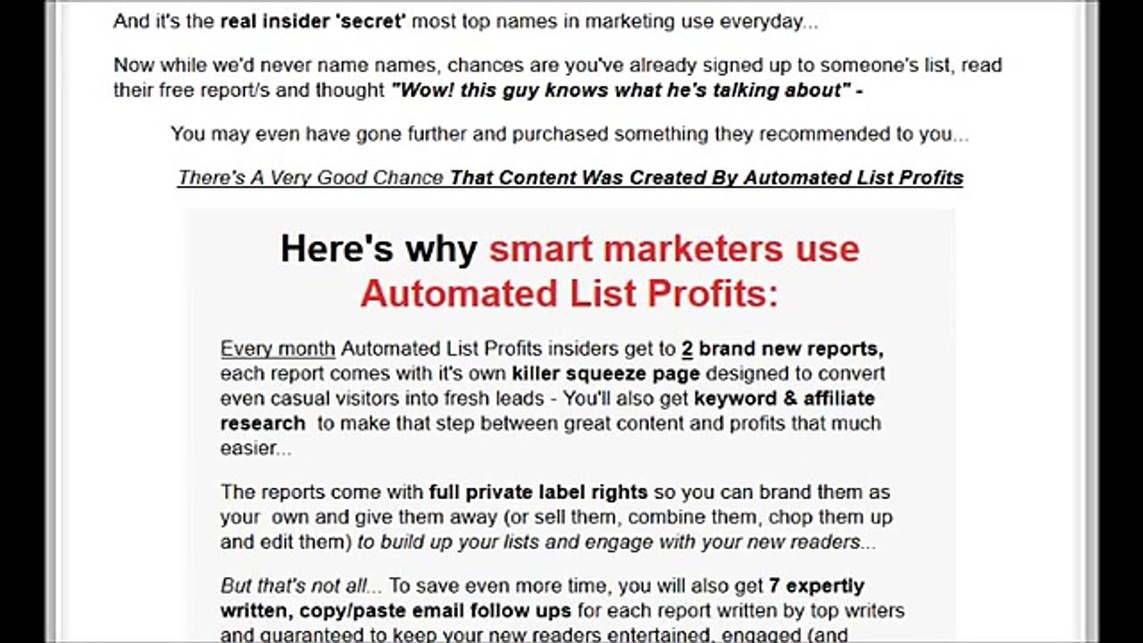 Profitable Email List - Automated List Profits