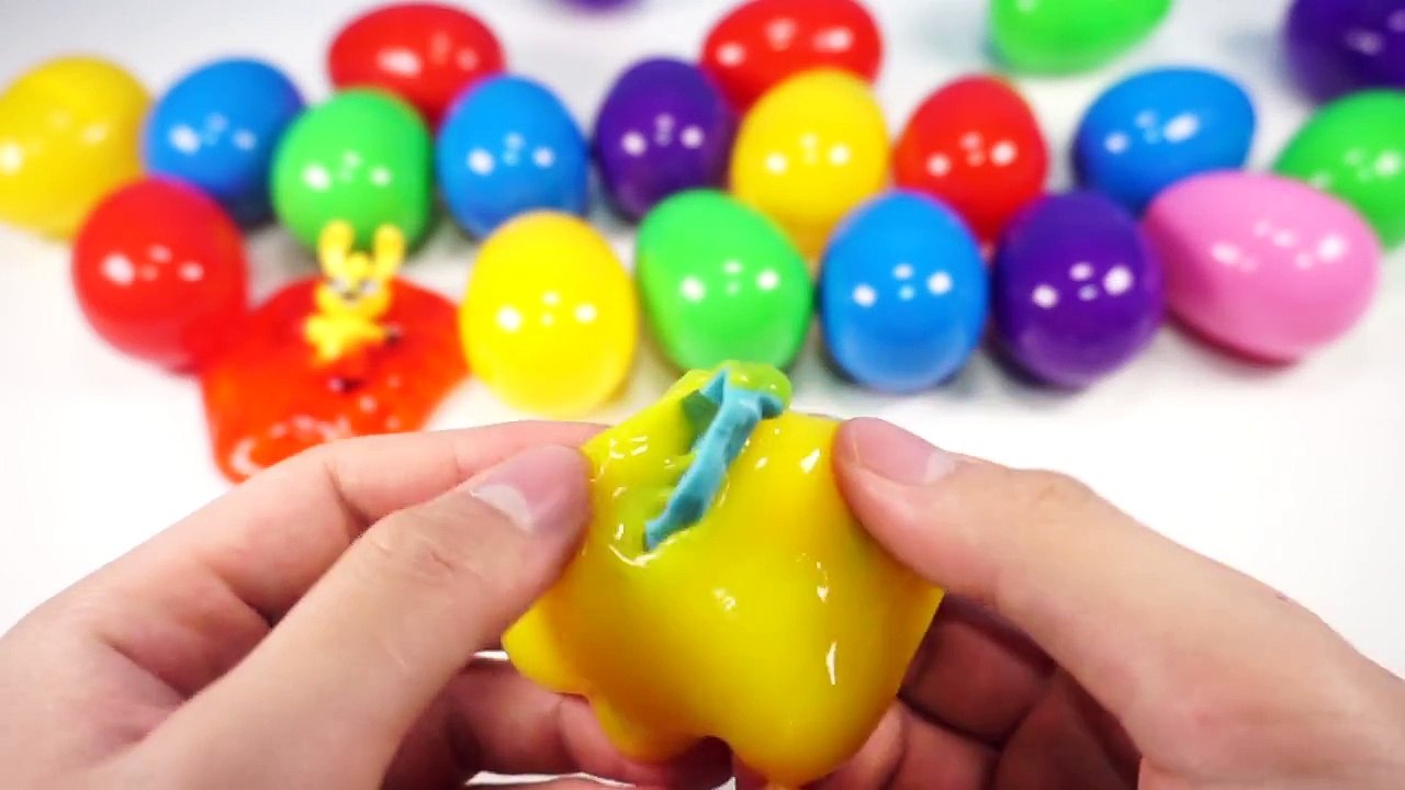 Learn Colors Clay Slime Surprise Eggs Toys Minions Animals Spiderman Hello Kitty