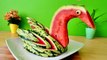 Art In Watermelon Swan _ Food Carving Bird Garnish _ Fruit Decoration