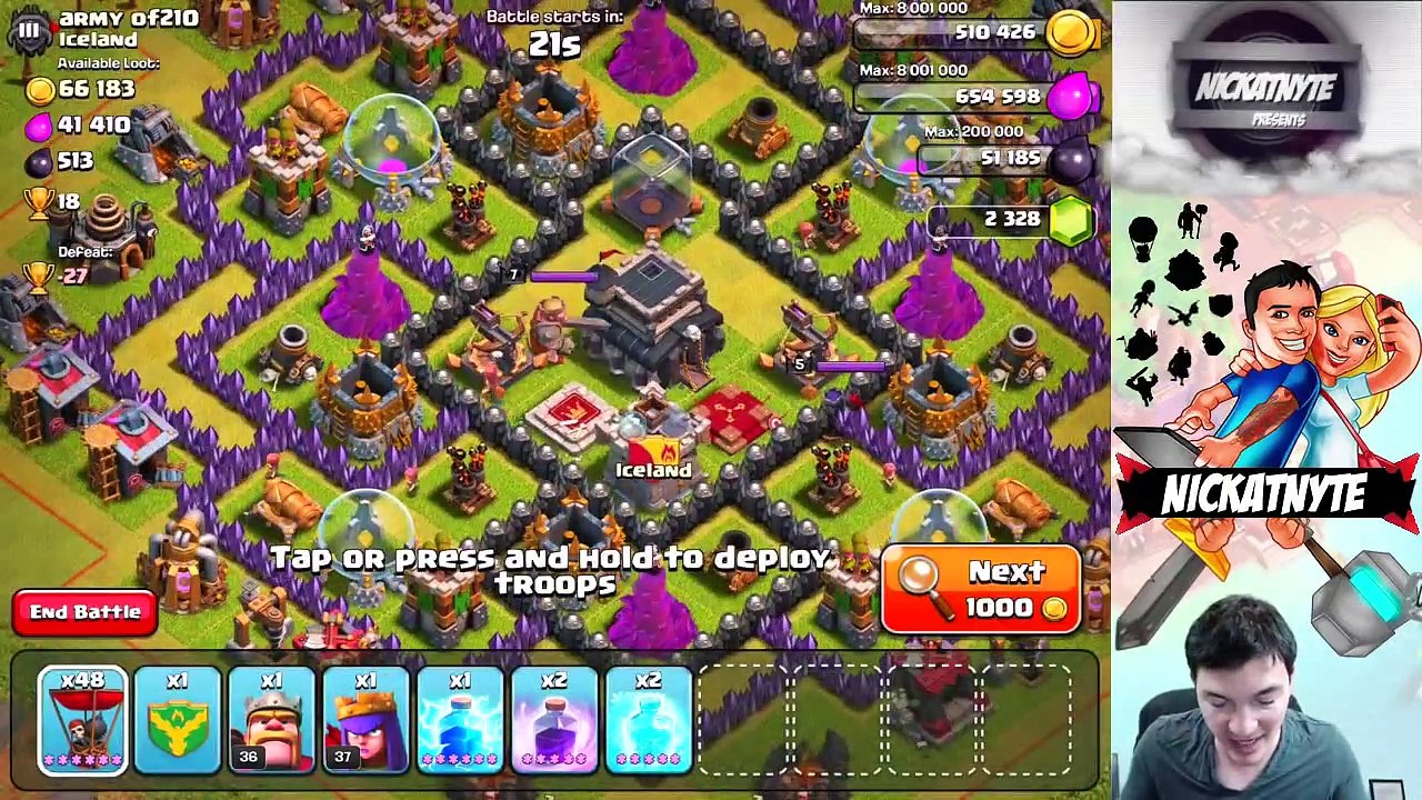 110 MAX BALLOON ATTACK CLASH OF CLANS GEM 'EM UP!