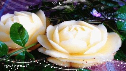 How To Make Potato Rose Garnish _ Vegetable Carving _ Украшения из овощей. Decoration Of Vegetables