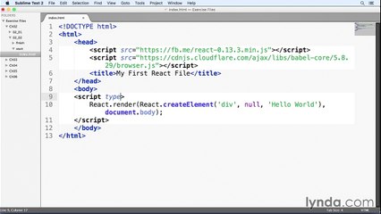 Learn React.js: The Basics 08 Introducing JSX and Babel