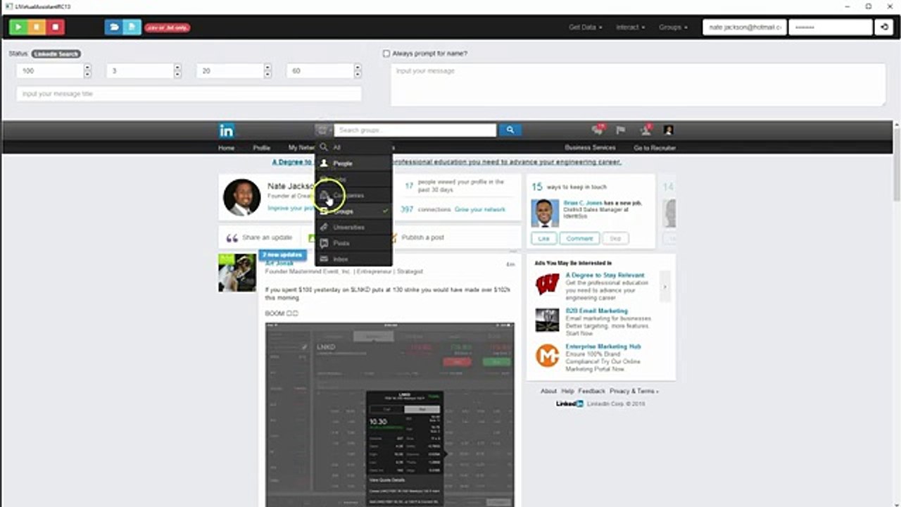 LinkedEngine Search Groups