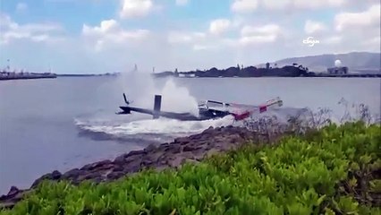 Helikopter denize böyle çakıldı