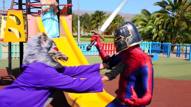 Spiderman Knight Vs Werewolf - Spiderman saves Frozen Elsa Kinapped - Real Life Fun Superhero Movie - YouTube