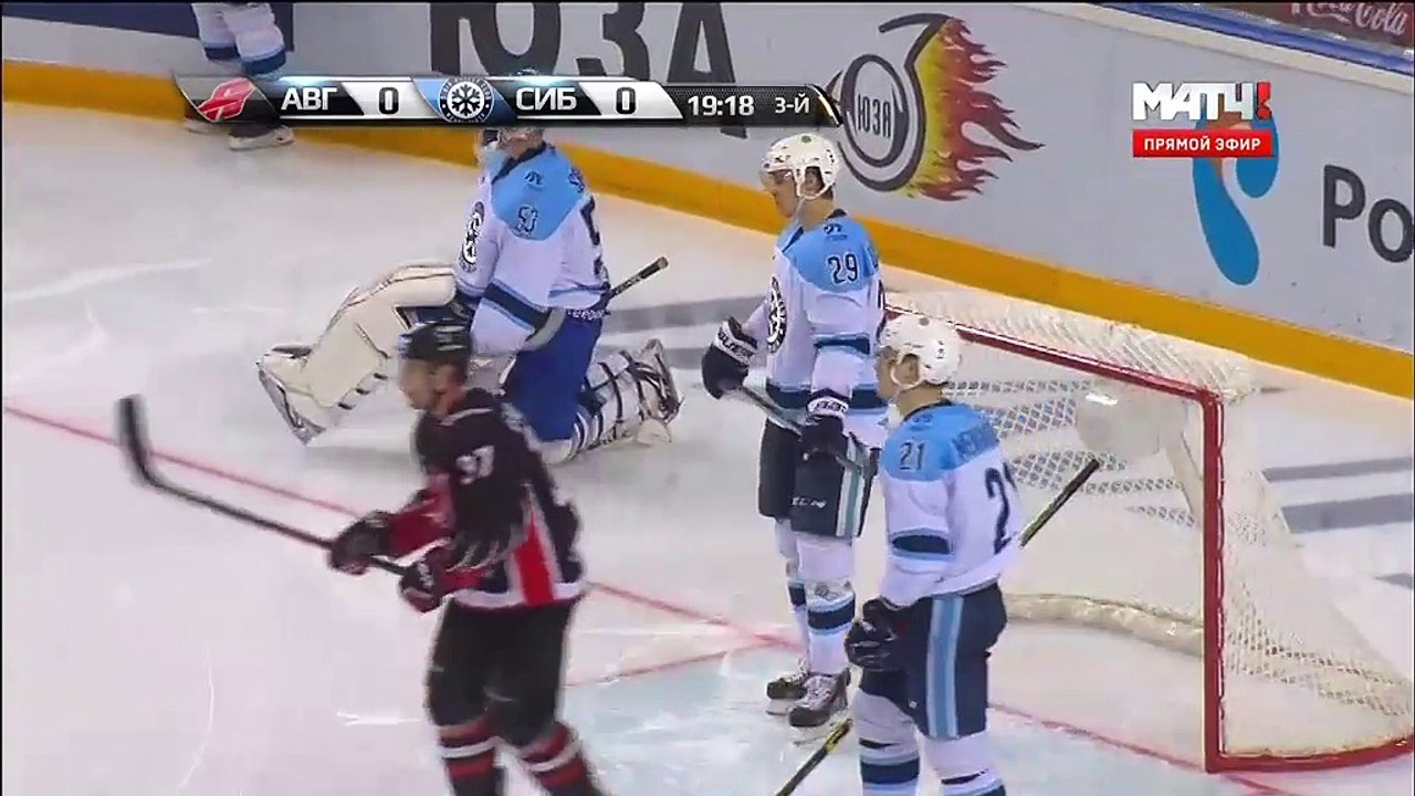КХЛ. Авангард (Омск) - Сибирь (Новосибирск). Илья Зубов с передач Пережогина и Эрата