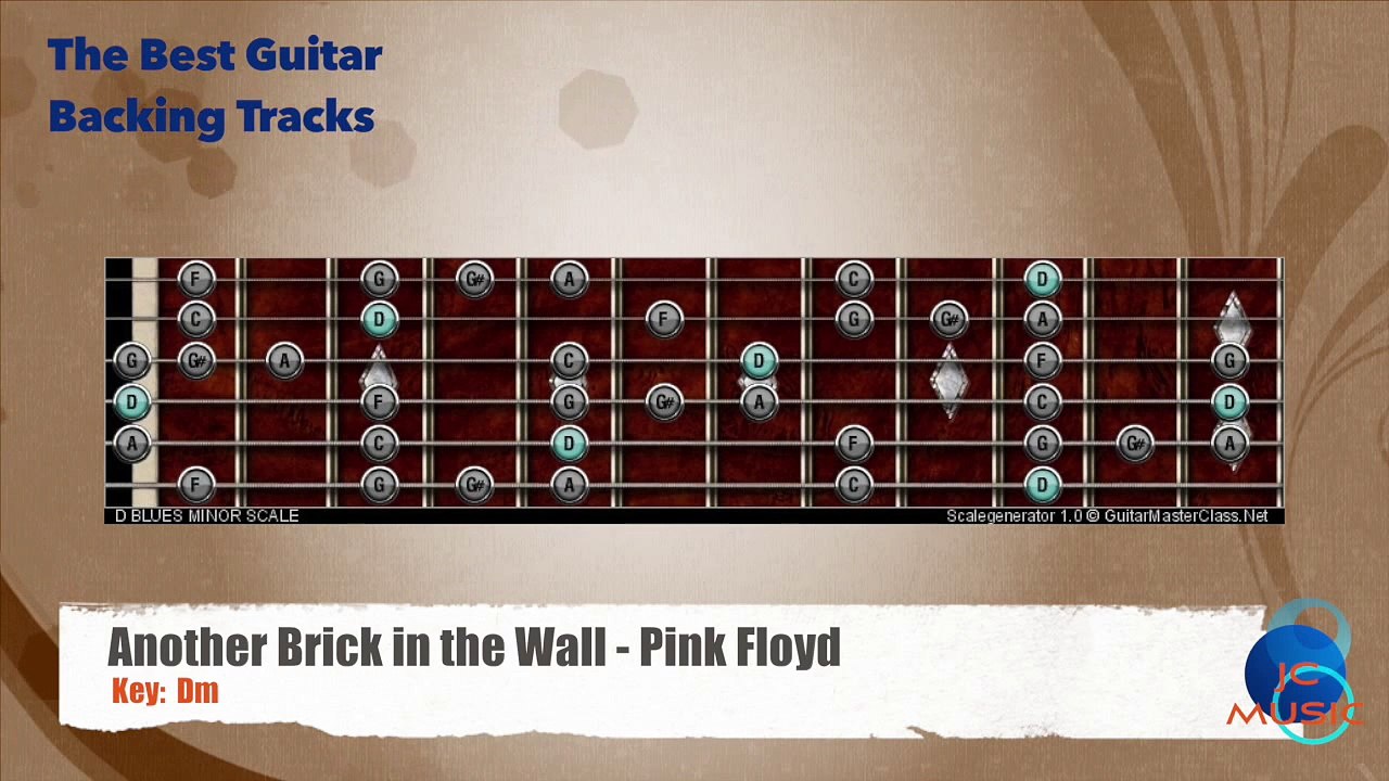 Another Brick in the Wall - Pink Floyd Guitar Backing Track with scale map _ Chart