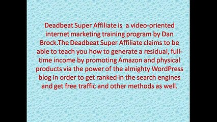 Deadbeat Super Affiliate (Reloaded) Review | Deadbeat Super Affiliate (Reloaded )