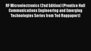 Ebook RF Microelectronics (2nd Edition) (Prentice Hall Communications Engineering and Emerging