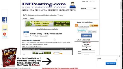 Covert Copy Traffic Plugin Video Review