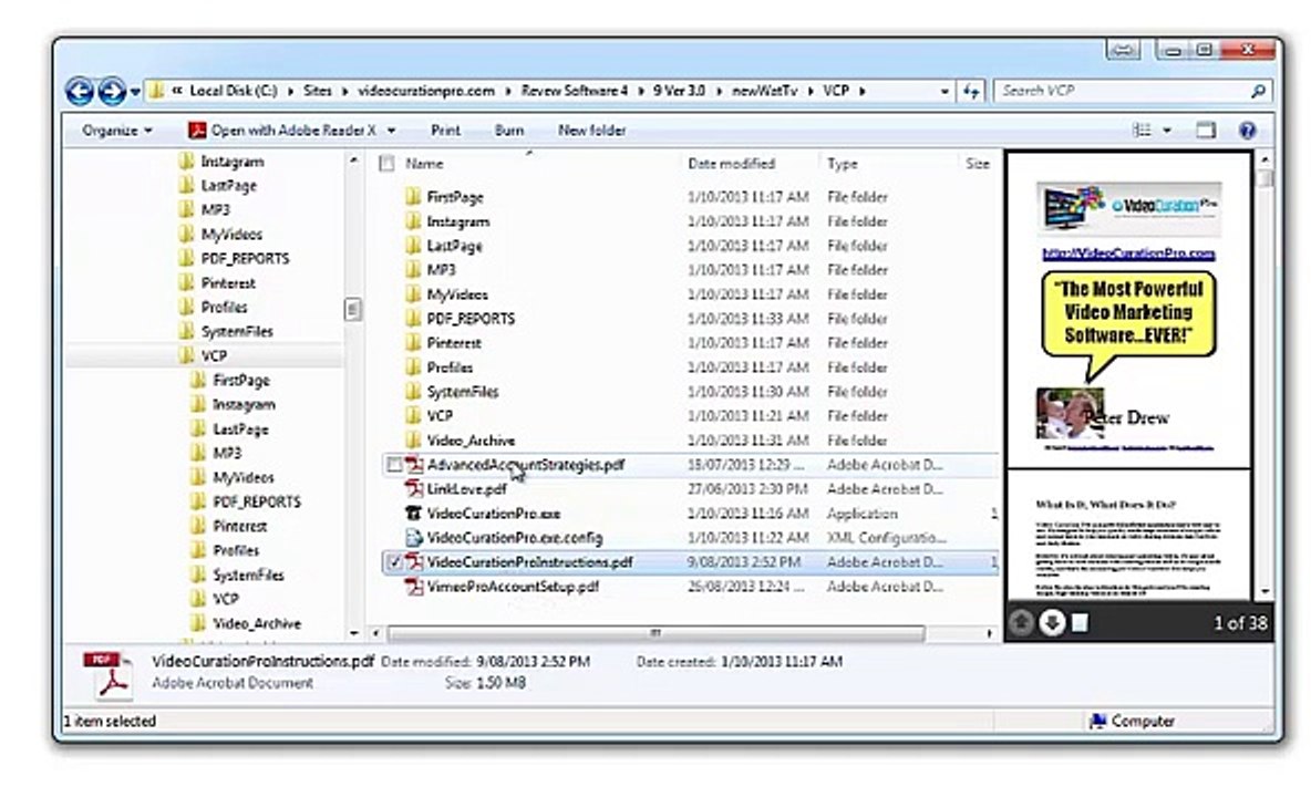 Video Curation Pro - Tutorial 1. Unzipping and Understanding the Program Files