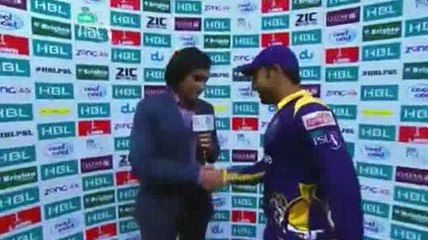 Winning captain Sarfraz talking with Rameez Raja
