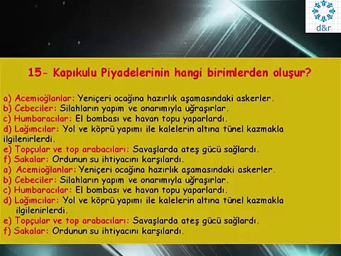 Osmanlıda Devlet Teşkilatı Soru-Cevap (32 Soru)