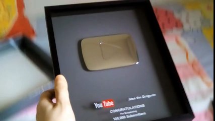 Jess the Dragoon Unboxes 100k Subscribers Youtube Silver Play Button Award