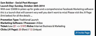 Sam Bakker - Social Post Manager Launch Affiliate Program JV Invite