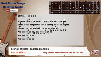 Are You With Me - Lost Frequencies Guitar Backing Track with scale, chords and lyrics