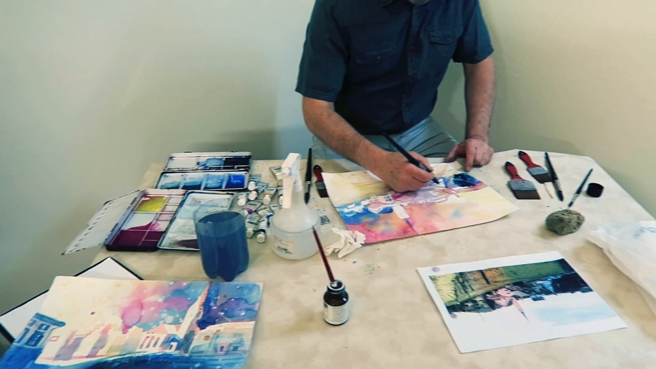 Aquarell-Malen beim Apero