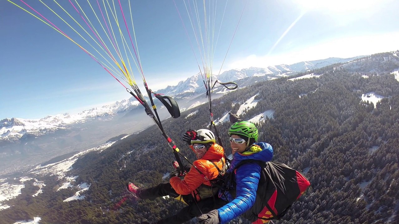 Parapente biplace Vol rando croisse baulet vallée de l'arve Vincent Ramond