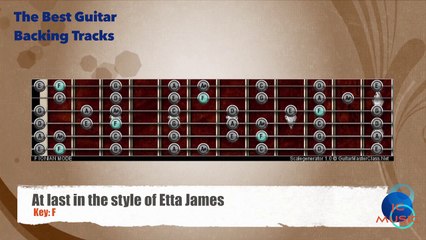 At last in style Etta James Guitar Backing Track with scale map