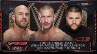 Randy Orton vs Kevin Owens vs Cesaro 10-08-15