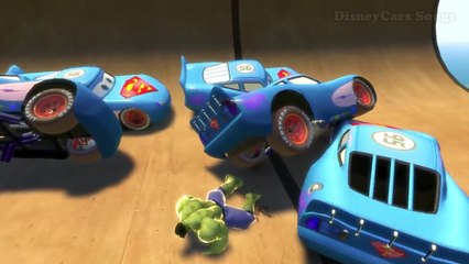 Lightning McQueen Cars! Hulk Smash Fun Cars Blue Colors Custom Nursery Rhymes!