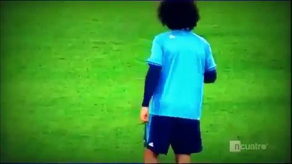 Pre match vs Roma fantastic Goal Trick by Marcelo in Real Madrid Training