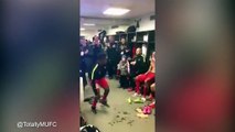 Midtjylland players in dressing room PARTY after beating Utd