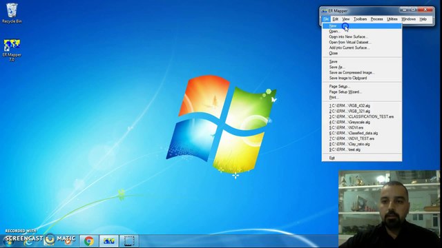 ER Mapper 7.0 tutorial part 1 (open windows and load images)